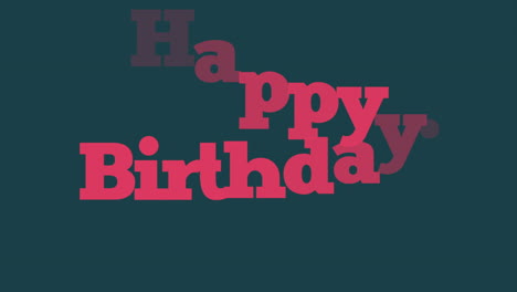 modern happy birthday text on blue gradient