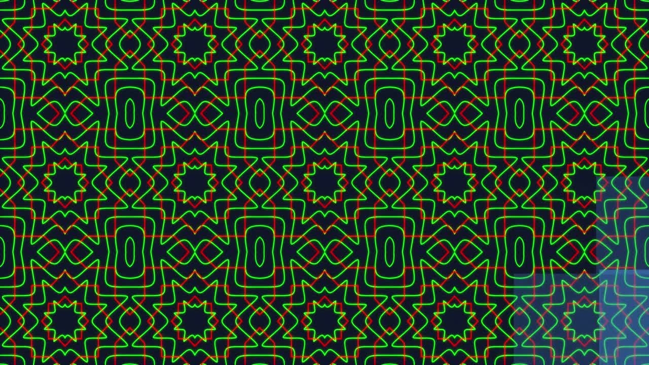 animación de formas coloridas caleidoscópicas sobre un fondo oscuro