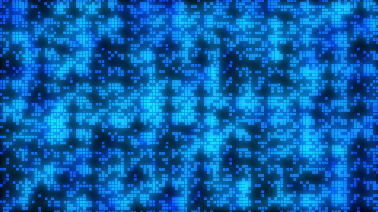 cuadrado azul parpadeante moviéndose hacia abajo movimiento gráfico de partículas