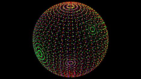 multicolor sphere of spinning points, particles. loop animation