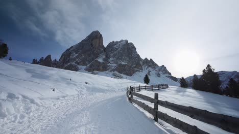 breathtaking view of putia peitlerkofel mountain, snow covered landscape, day