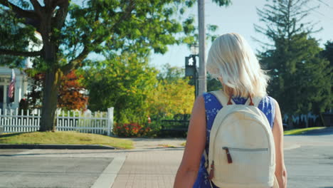 woman using crosswalk