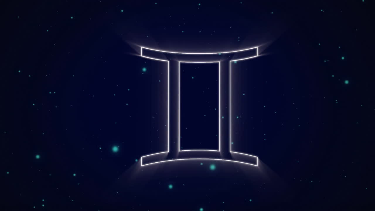 Gemini zodiac sign on purple