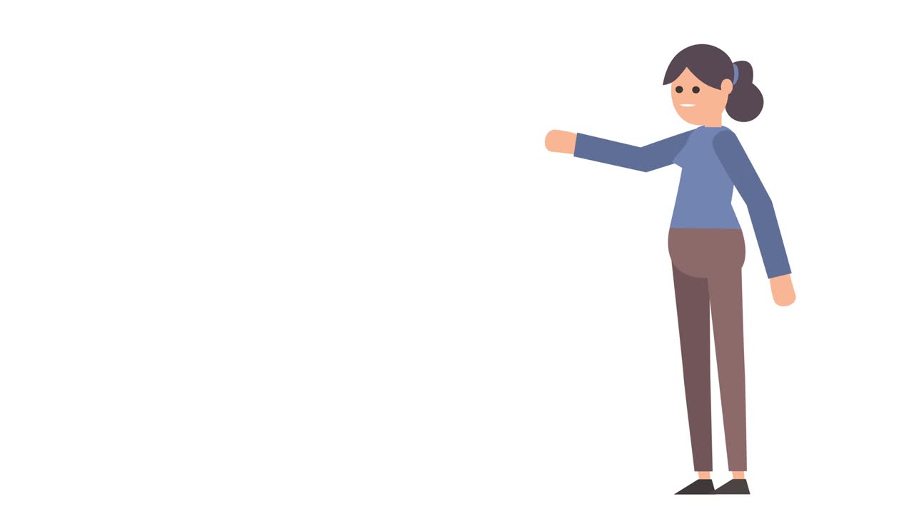 Woman Character Talking Speaker Isolated Cartoon Animation