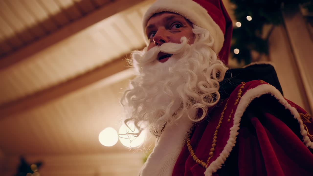 Santa Claus in a Wooden Cabin