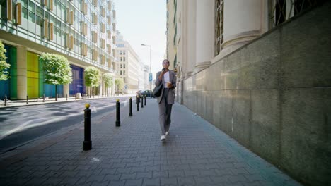 businesswoman walking in city