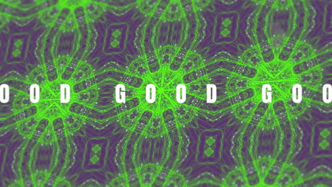 animación de vibraciones de texto sobre formas en fondo púrpura.