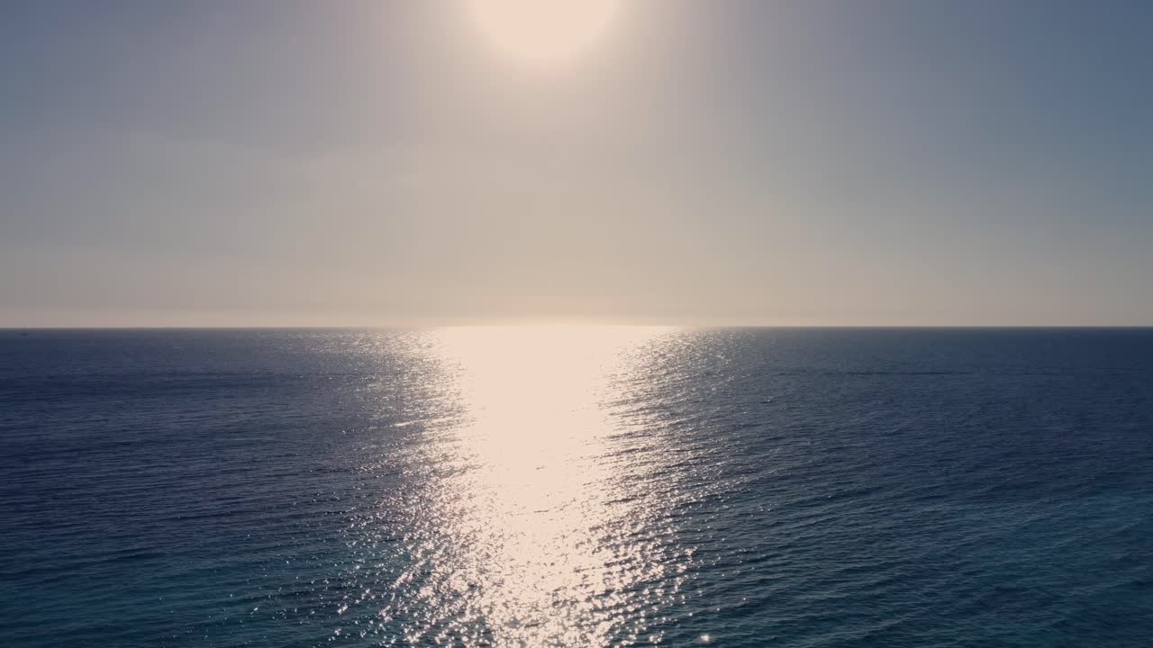Cinematic Aerial of Picturesque Sunset over Caribbean Sea