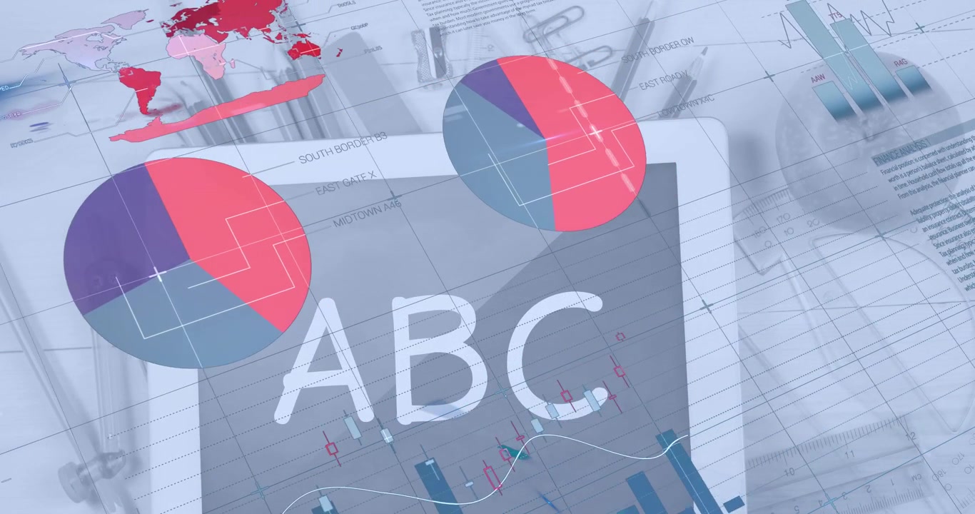 Animation of globe made of arrows business people photos