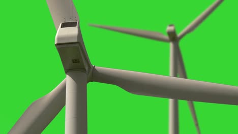 rotating wind turbine with green screen background