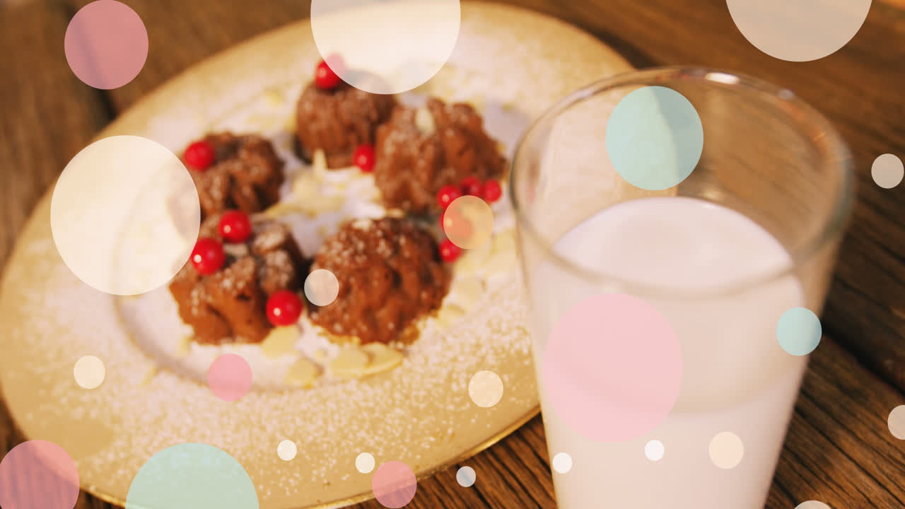 크리스마스 에 우유 와 쿠키 를 먹는 스 의 애니메이션