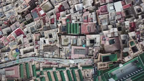 aerial view on medersa in medina in fes, morocco