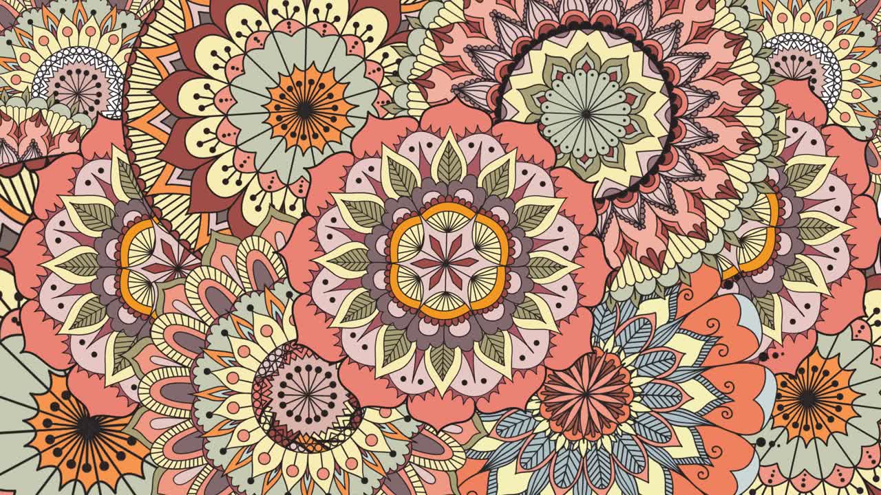 coloridos mandalas diseño giratorio para el fondo.