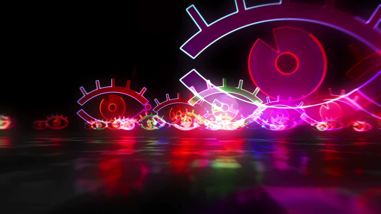 사이버 눈 스파이 기호 추상적인 루프 가능한 하이퍼스페이스 애니메이션