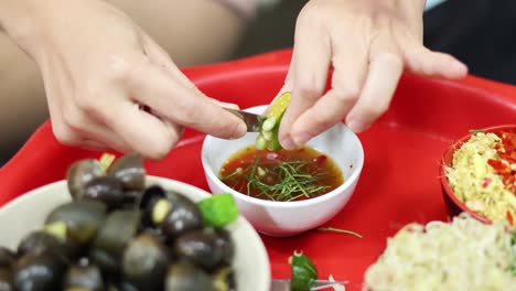 adding lemon juice to enhance a dipping sauce