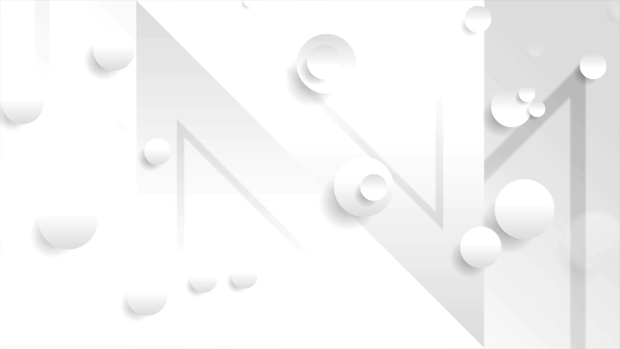 animación de video abstracta mínima de la tecnología gris blanca