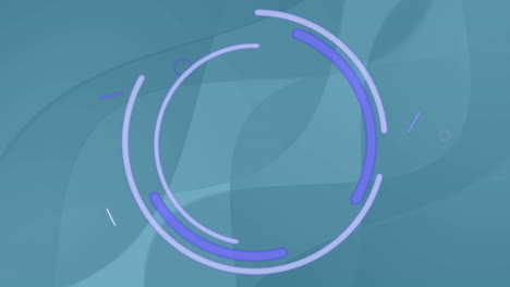 animación de líneas que se mueven alrededor del ojo y círculos contra un fondo azul