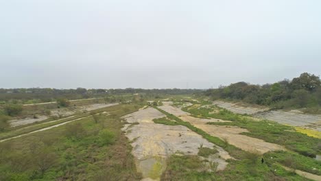 Aerial-footage-of-flood-plain-run-of-area-waste-land-that-helps-prevent-flooding