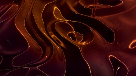 fondo abstracto en bucle con patrón líquido dorado brillante y ondulado en una superficie brillante y brillante. fluido amarillo viscoso como la superficie de papel dorado o vidrio brillante. hermoso telón de fondo festivo creativo.