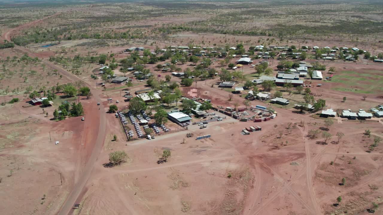 Aerial footage of the communtiy of Kalkarindji, Gurindji, Northern Territory, Australia, August 2022.