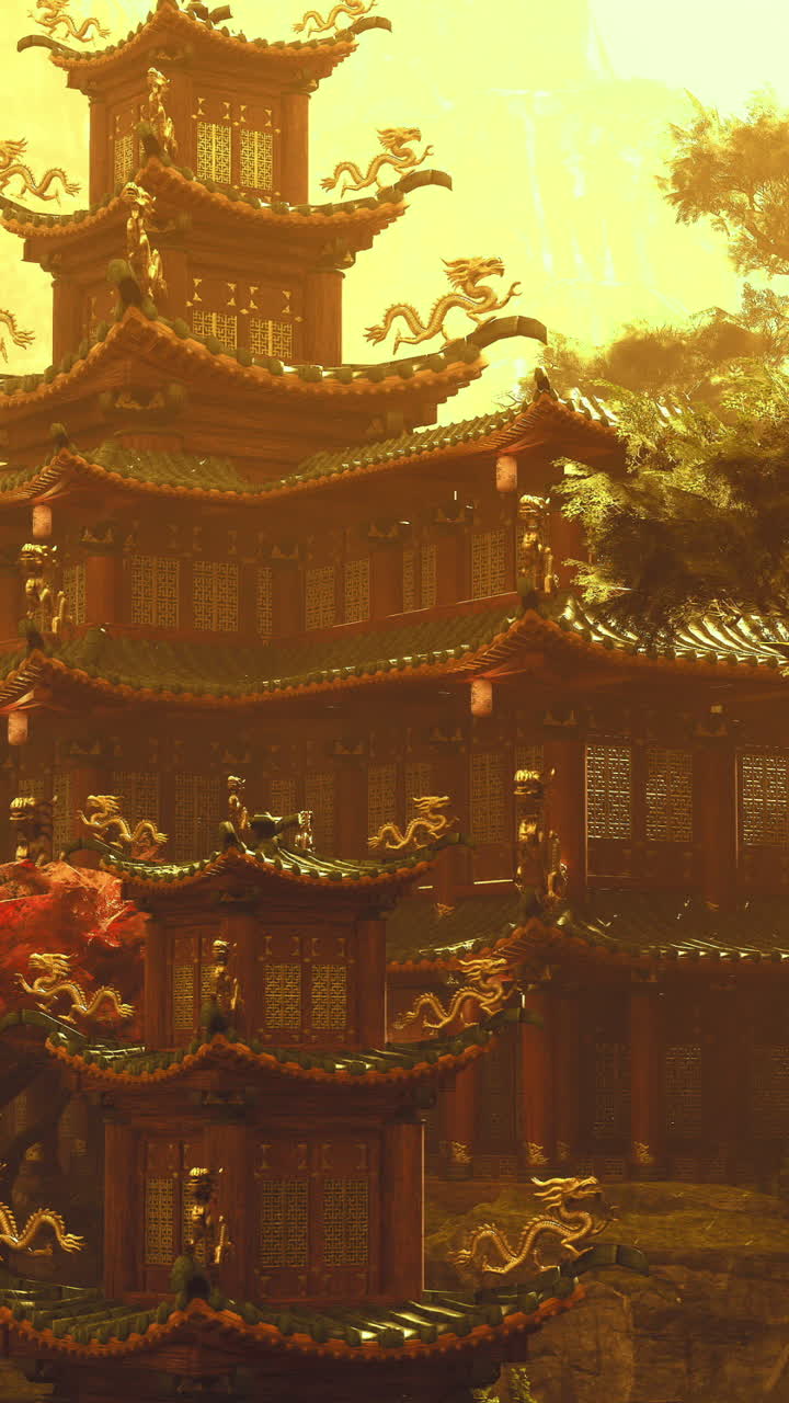 Beautiful traditional architecture in a serene landscape of china