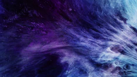 blue and purple nebula clouds move in the universe