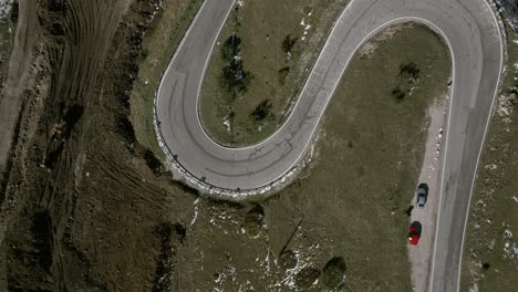 Drone-footage-over-an-excavator-in-action-on-dolomites-in-Italy