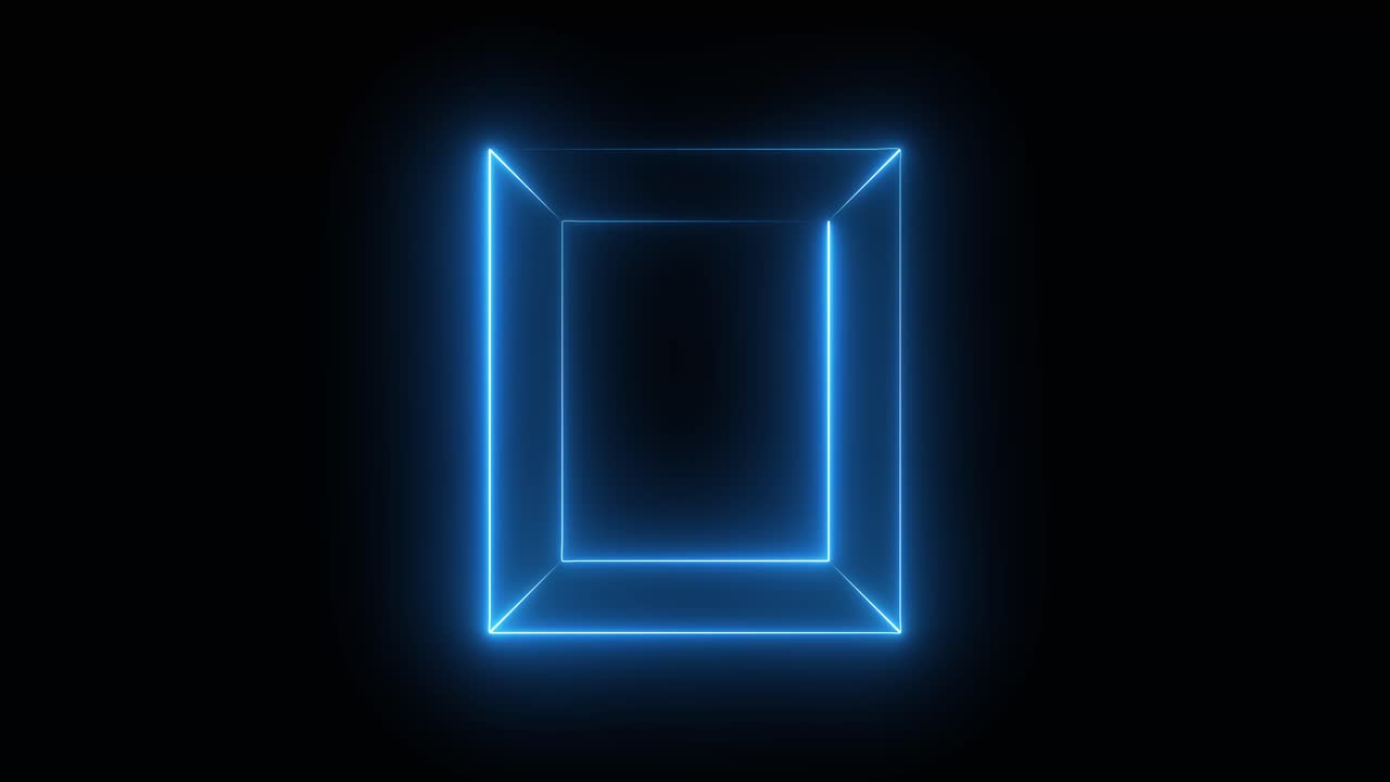 Neon Glowing Cube