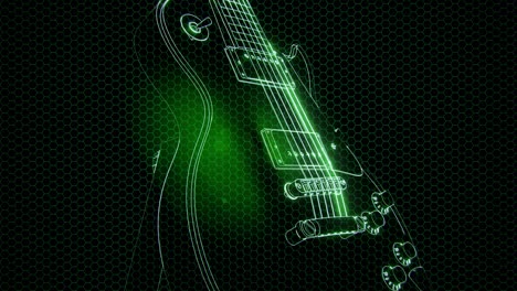 Guitarra-Eléctrica-En-El-Holograma-Con-Luces-Brillantes