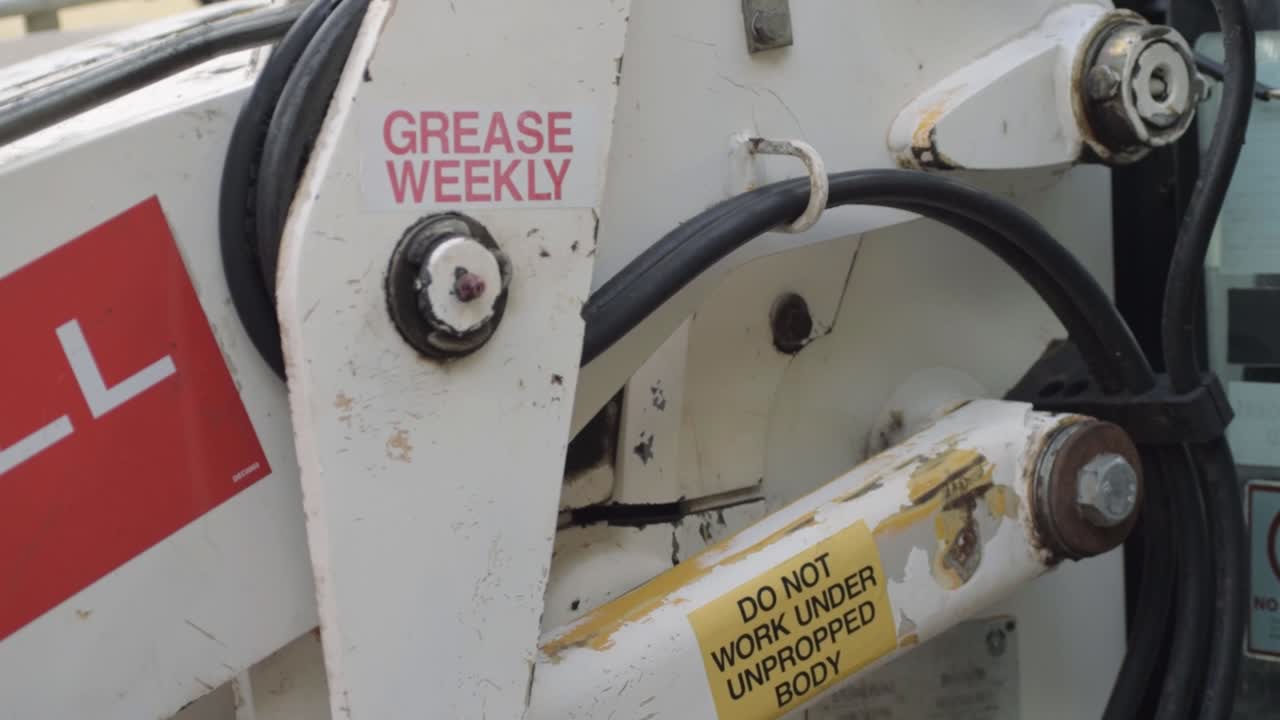 Side view of industrial plant vehicle close up shot