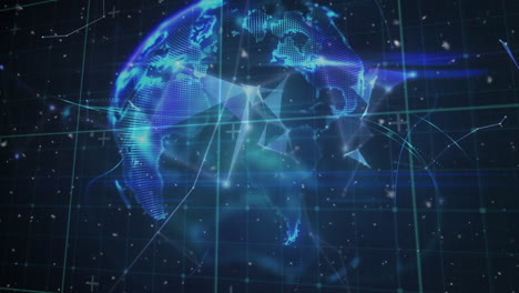animación del globo, red de conexiones a través de la red