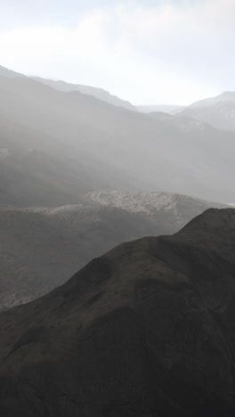 aerial view of misty mountains