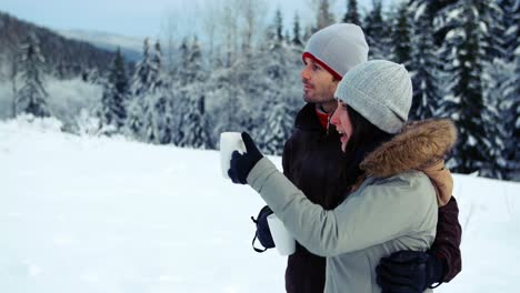 Couple-interacting-with-each-other-while-having-coffee-4k