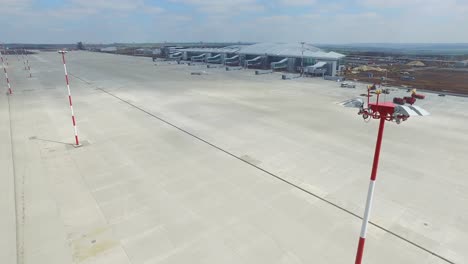 aerial view of under construction airport