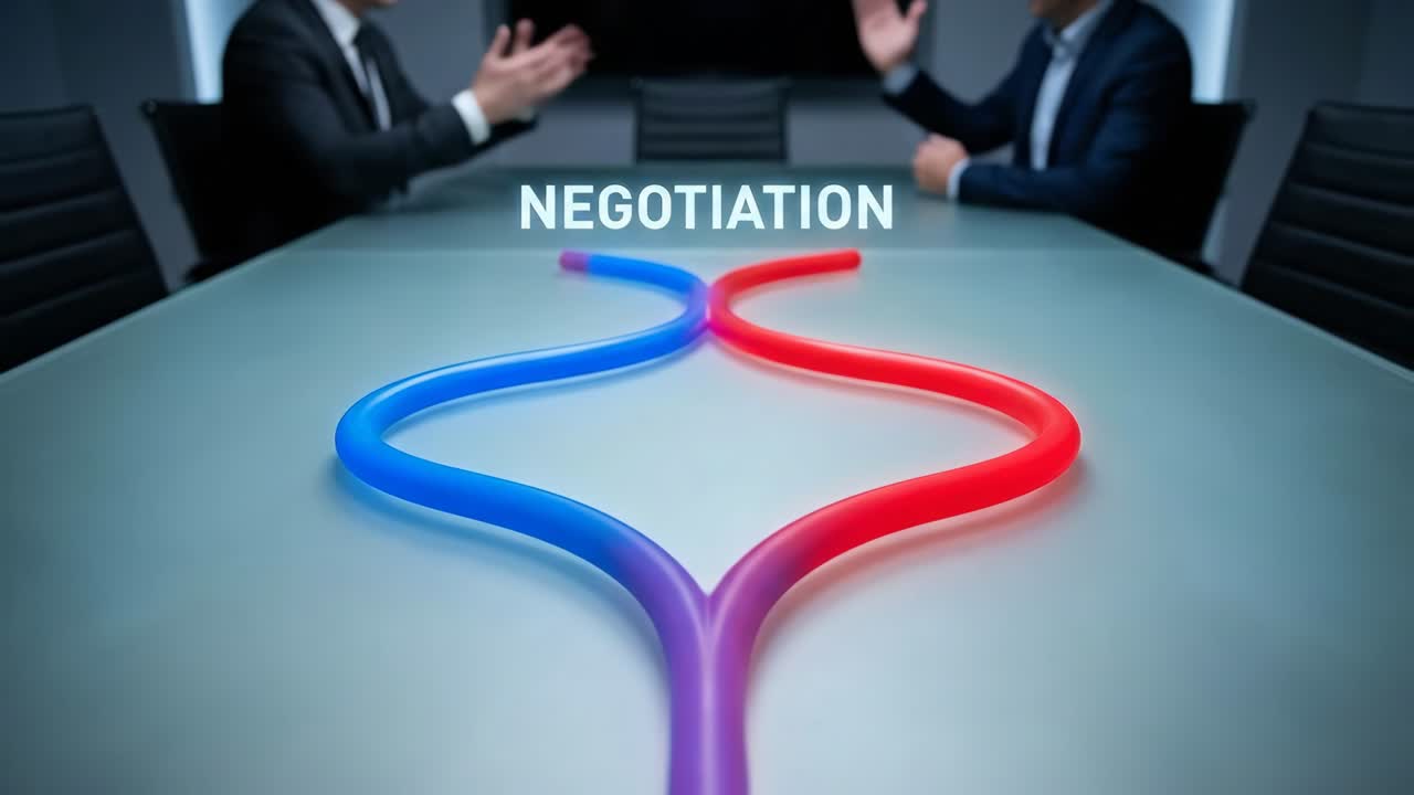 Conceptual Business Negotiation with Intertwining Lines