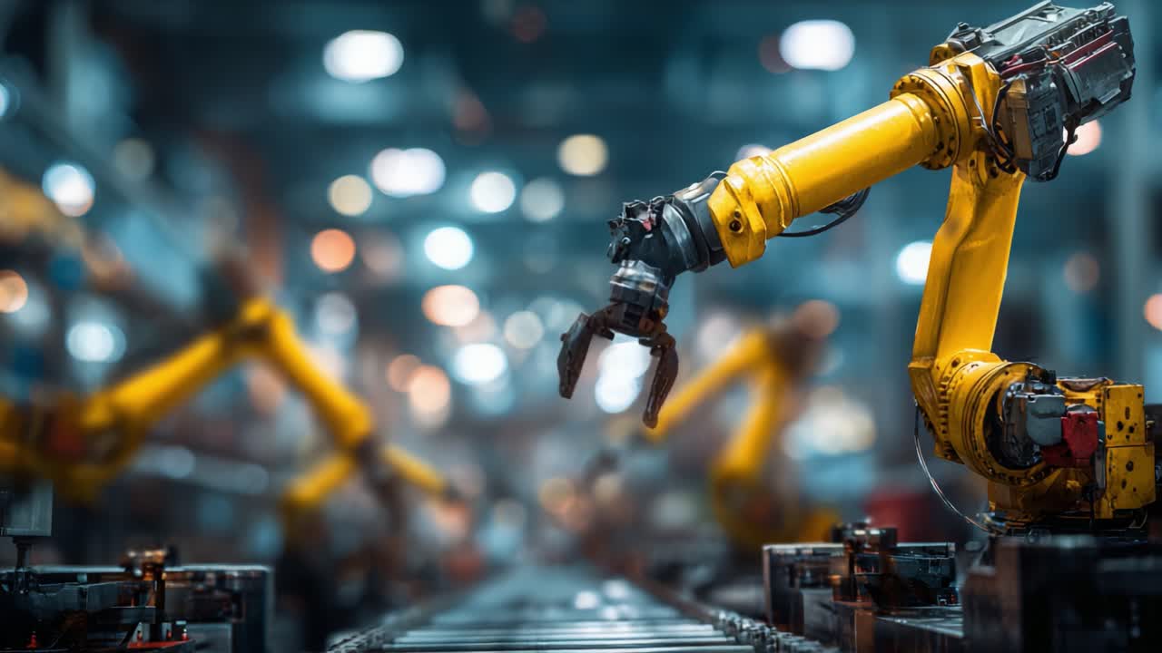Advanced Automation: A Glimpse into the Future of Manufacturing with Robotic Arms Working in Harmony to Enhance Efficiency and Precision in Industrial Processes