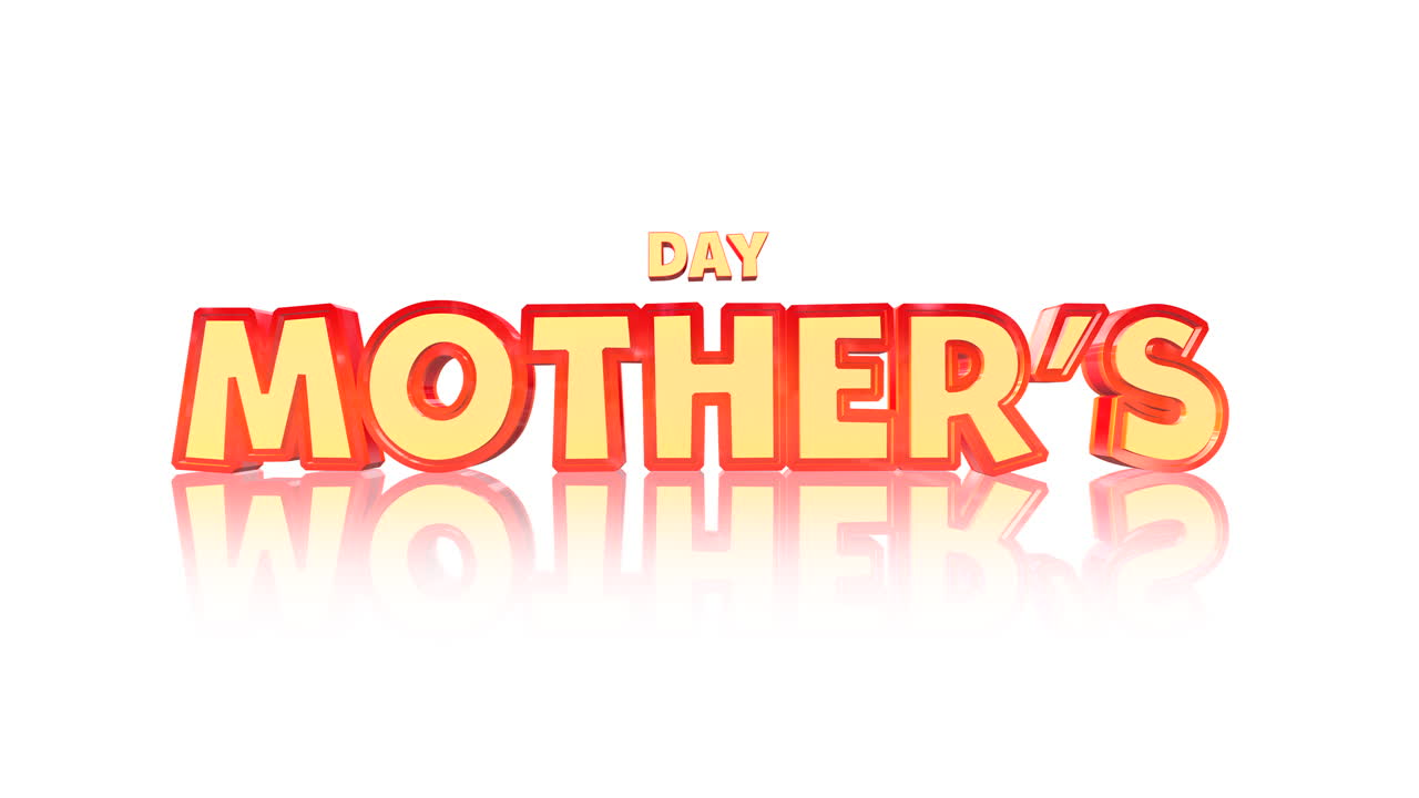 Cartoon yellow Mothers Day text on white gradient