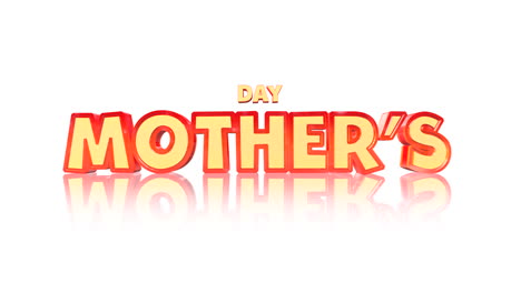 cartoon yellow mothers day text on white gradient