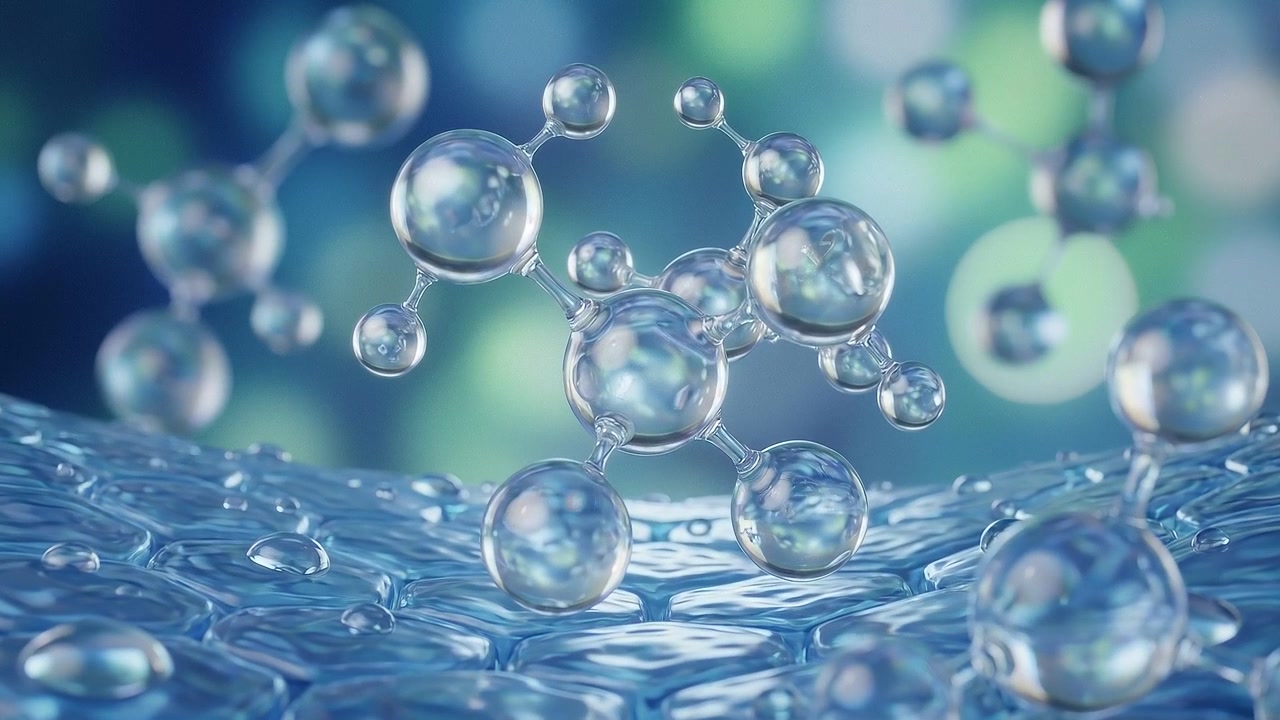 Visualizzazione dell'elica del DNA con particelle fluttuanti in un'atmosfera scientifica astratta
