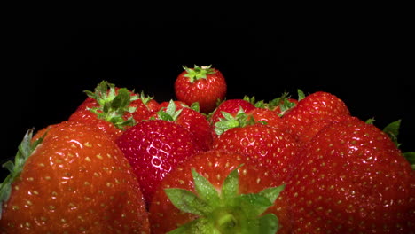 delicious strawberries in a slow macro sliding shot