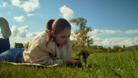 woman relaxing in park