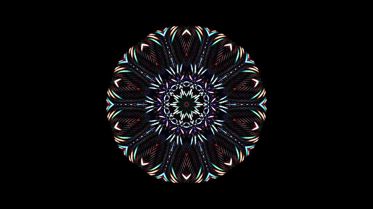 onda de puntos circulares coloridos de puntos brillantes de luz sobre un fondo negro