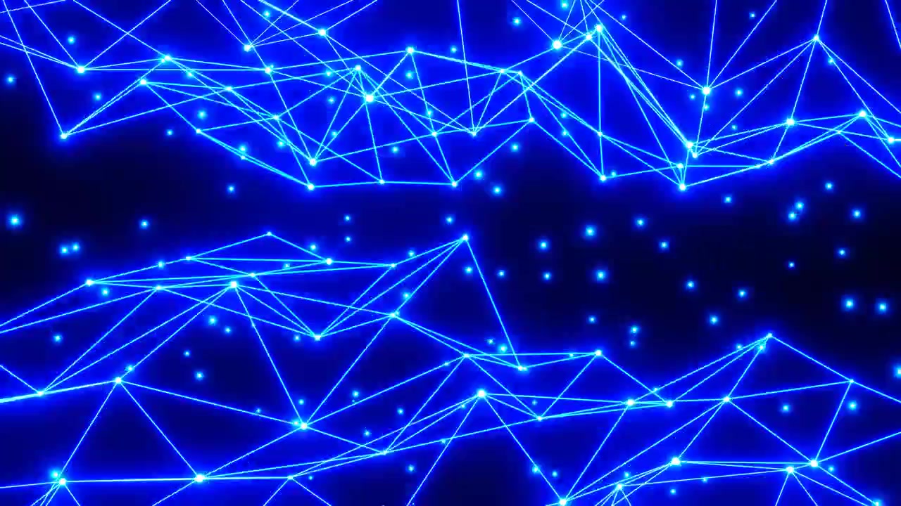 Blue glowing neon digital network plexus connection background