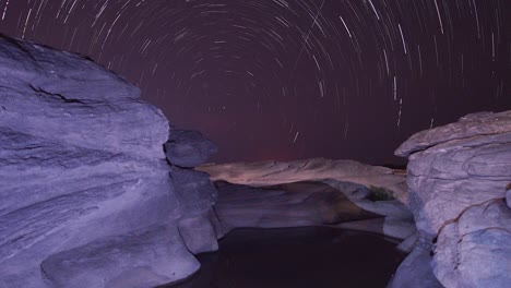 4k star trails at sam phan bok - the grand canyon of thailand ubon ratchathani province