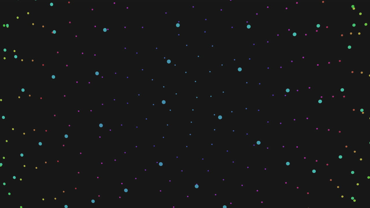 Colorful star pattern vibrant dots on a black background