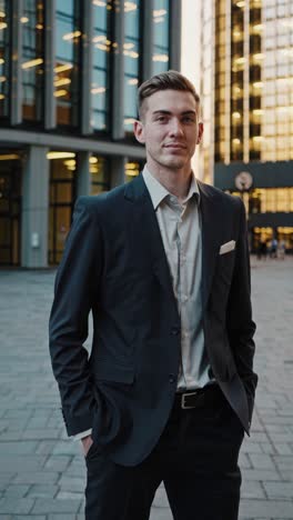 business man portrait in urban setting