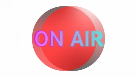 Animation-of-glowing-on-air-text-with-circles-against-white-background