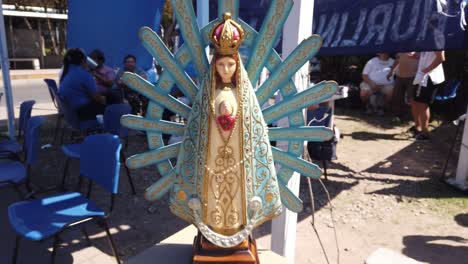 immaculate conception statue of virgin of luján, patroness of argentina, uruguay and paraguay during procession in buenos aires