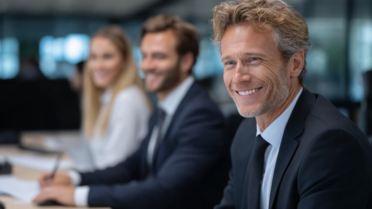 Team Collaboration in a Modern Office: Professionals Engaged in Discussion and Strategy Sessions, Emphasizing Communication and Synergy in the Workplace