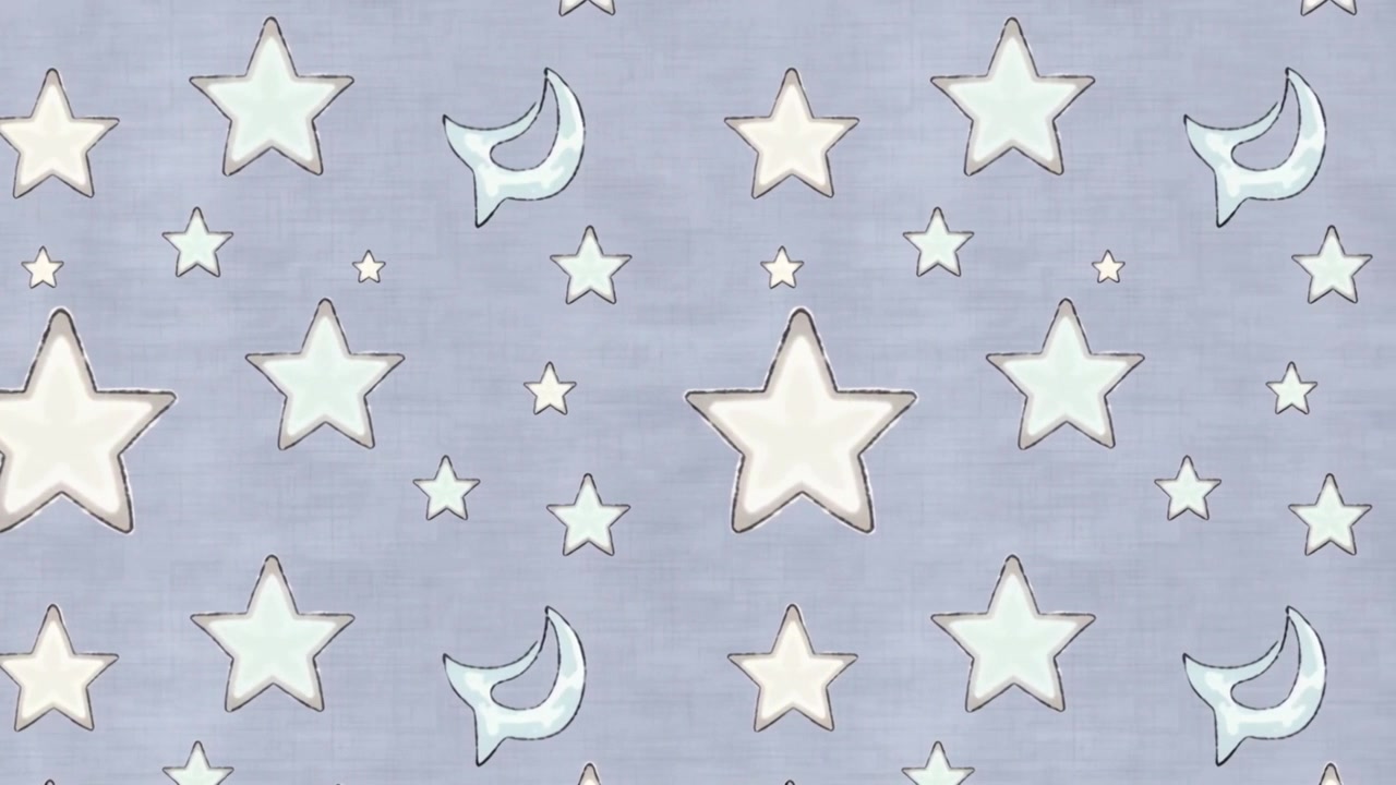 Drifting celestial pattern showing stars and crescent moons on lavender surface, caused by jitter